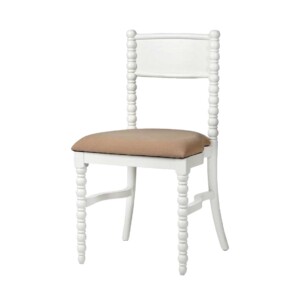 Spool Chair With Burlap Cushion